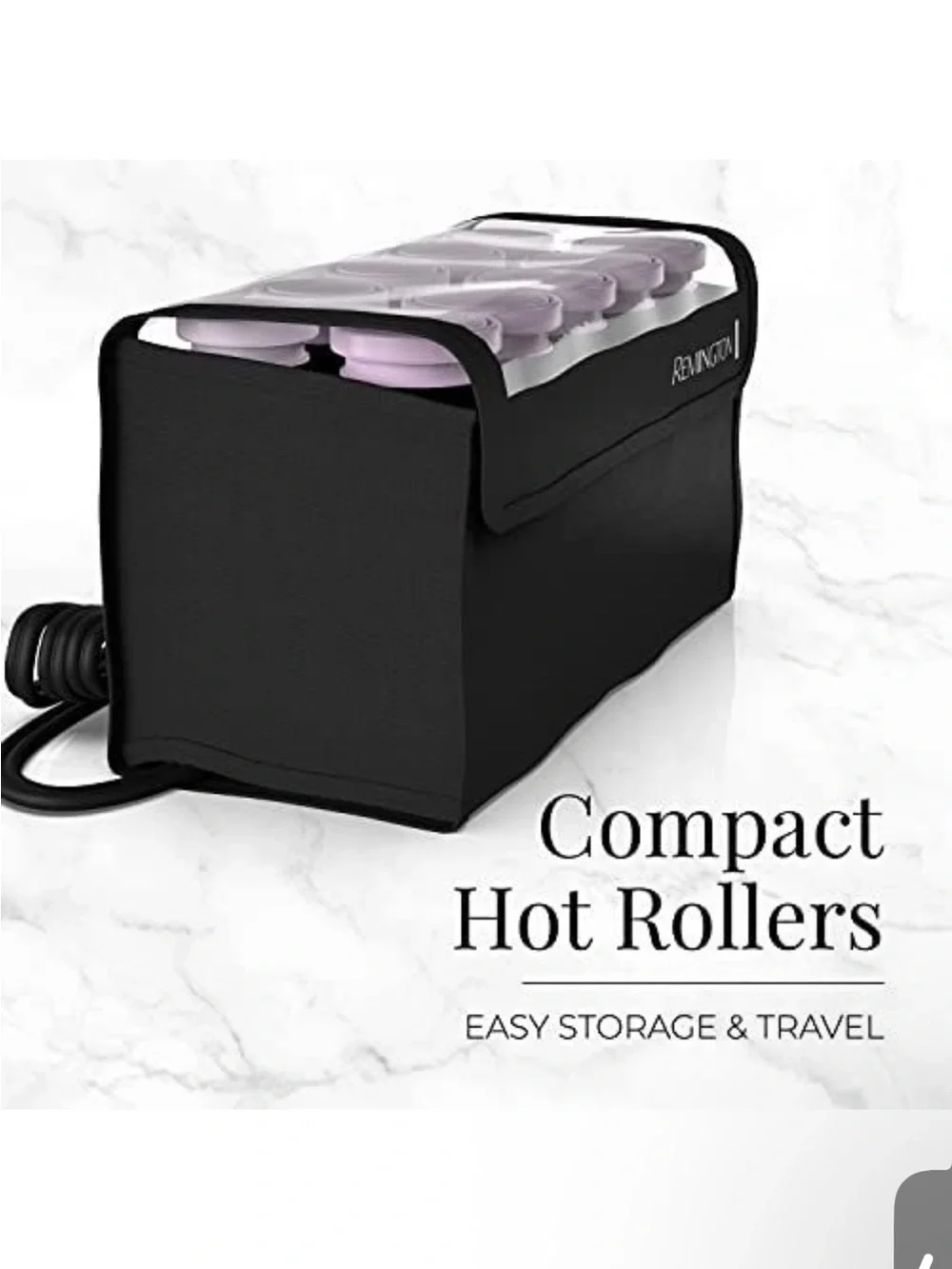 Remington Black and Light Pink Heated Roller Set with Carry Case